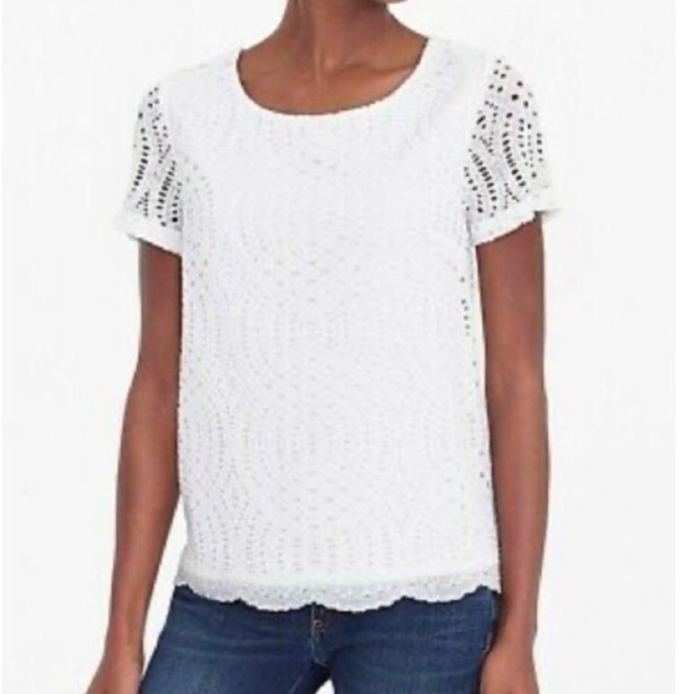 J CREW Eyelet Lace Top-New Without Tags - Picture 3 of 9